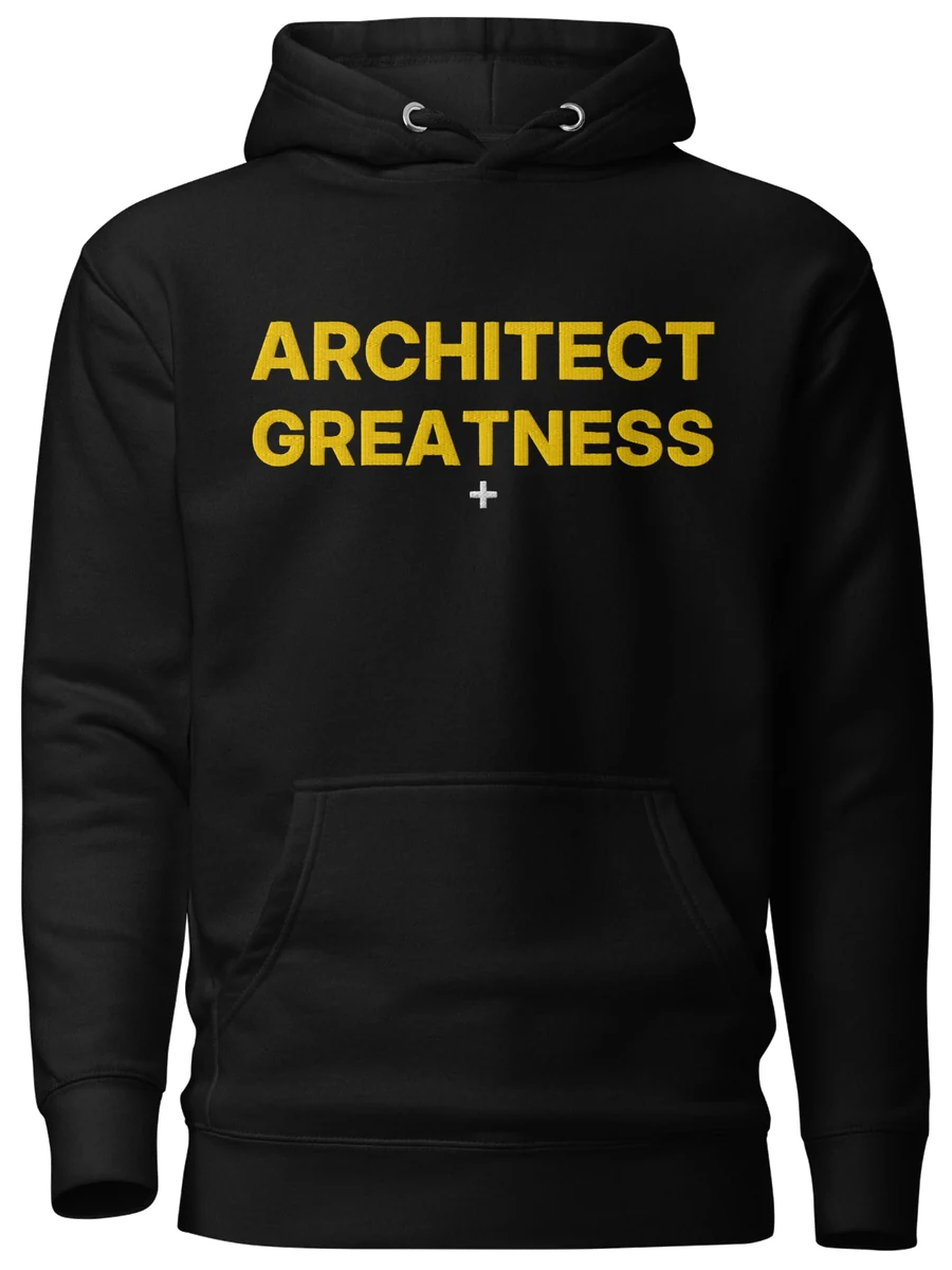 Architect Greatness Hoodie, Black & Gold, the front