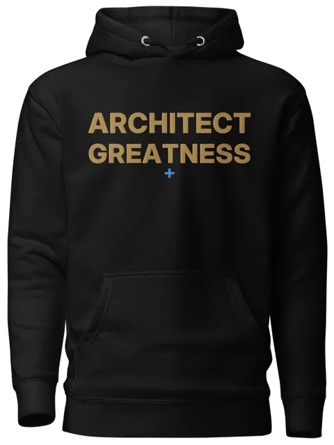 Architect Greatness Hoodie, Black & Old Gold
