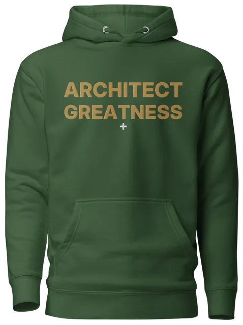 Architect Greatness Hoodie, Forest & Old Gold