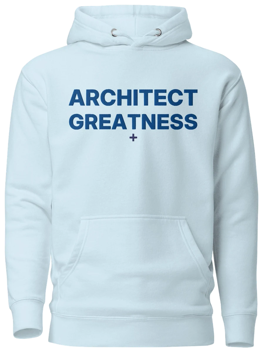 Architect Greatness Hoodie, Sky & Royal, the front