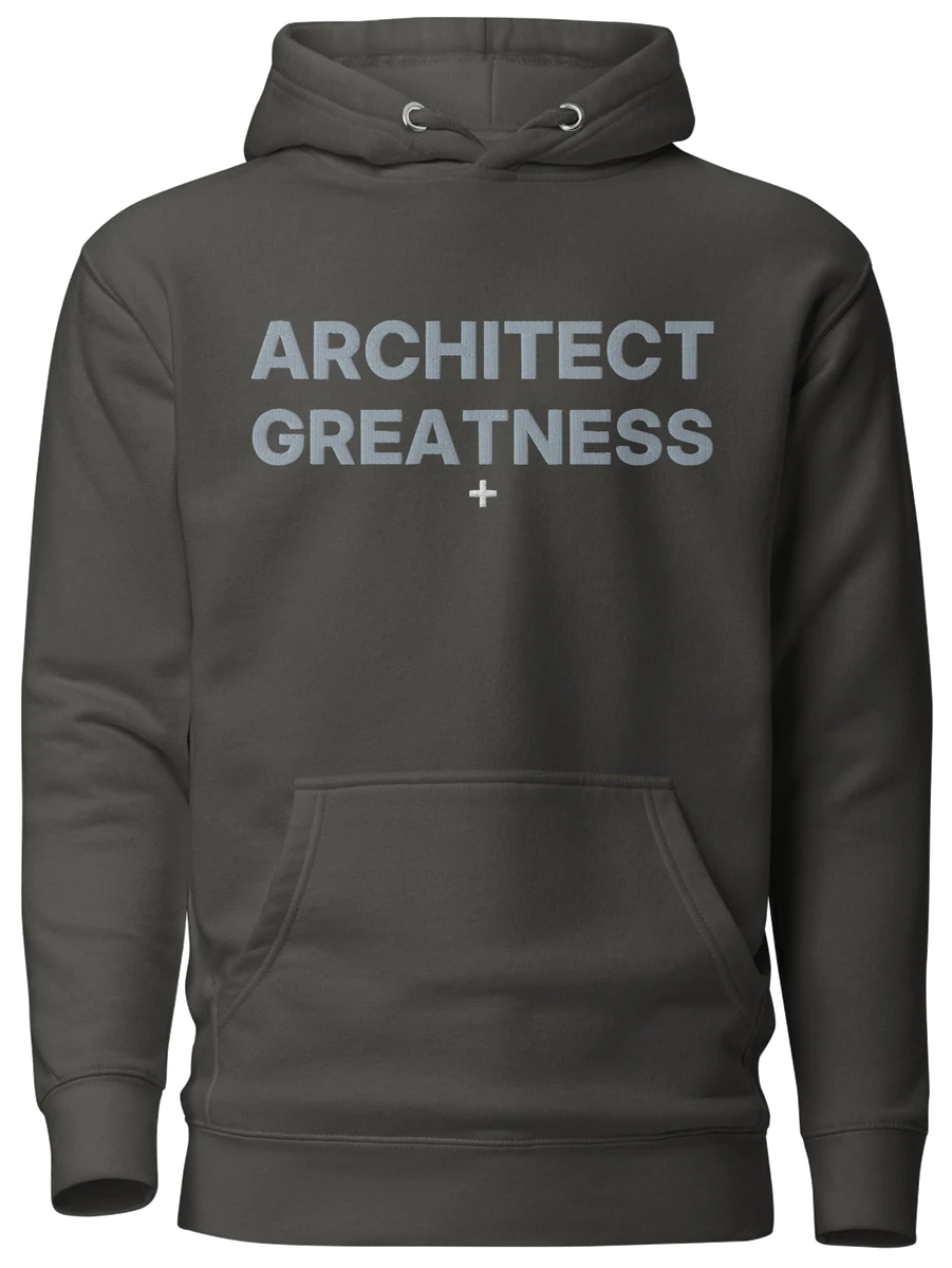 Architect Greatness Hoodie, Vintage Black & Grey, the front