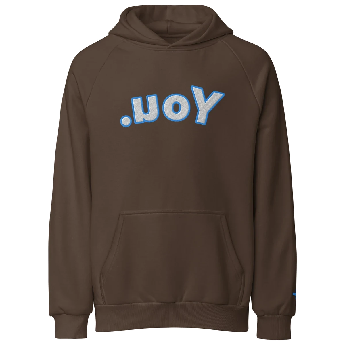 The Varsity Mirror Hoodie, Chocolate Brown, the front