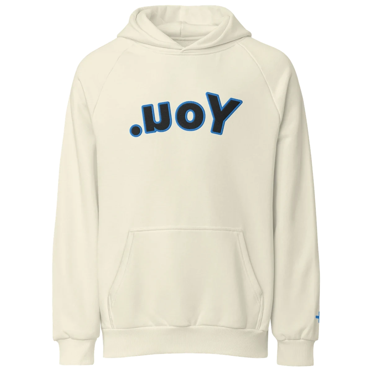 The Varsity Mirror Hoodie, Cream, the front