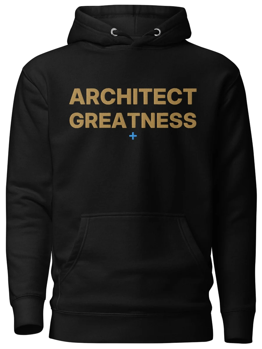 Architect Greatness Hoodie, Black & Old Gold, the front