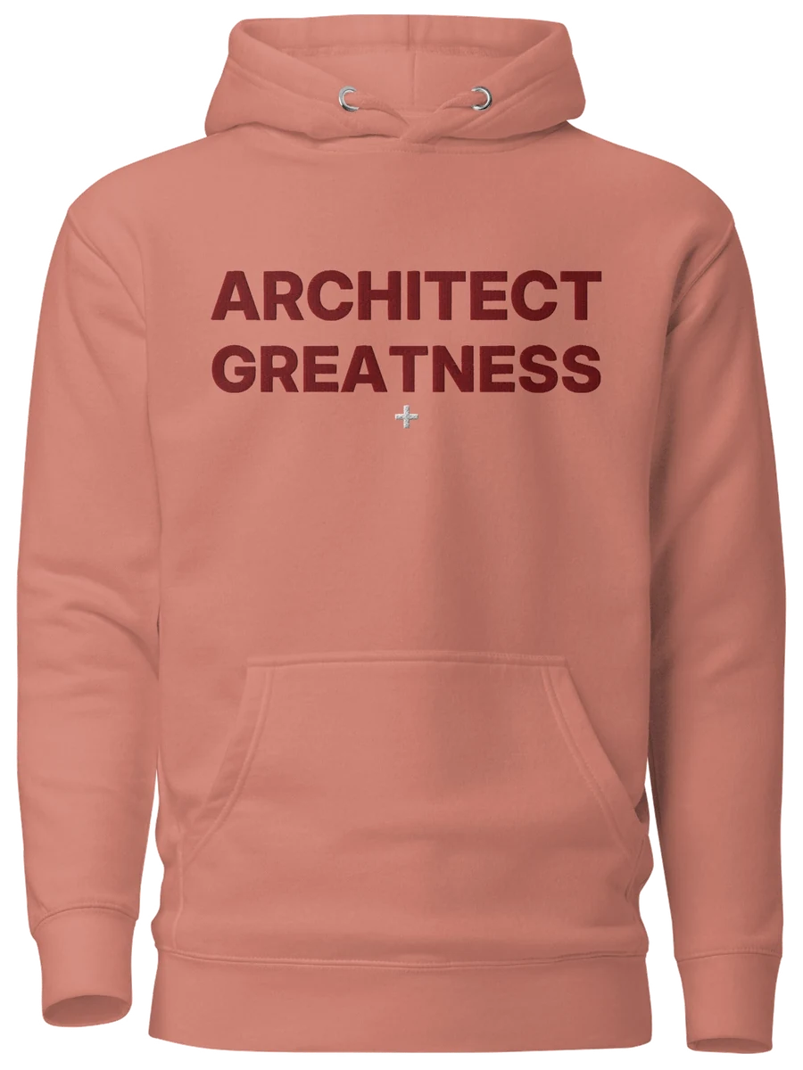 Architect Greatness Hoodie, Dusty Rose & Maroon, the front