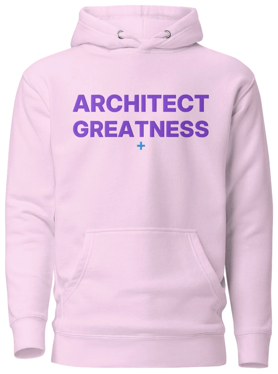 Architect Greatness Hoodie, Lavender & Purple, the front